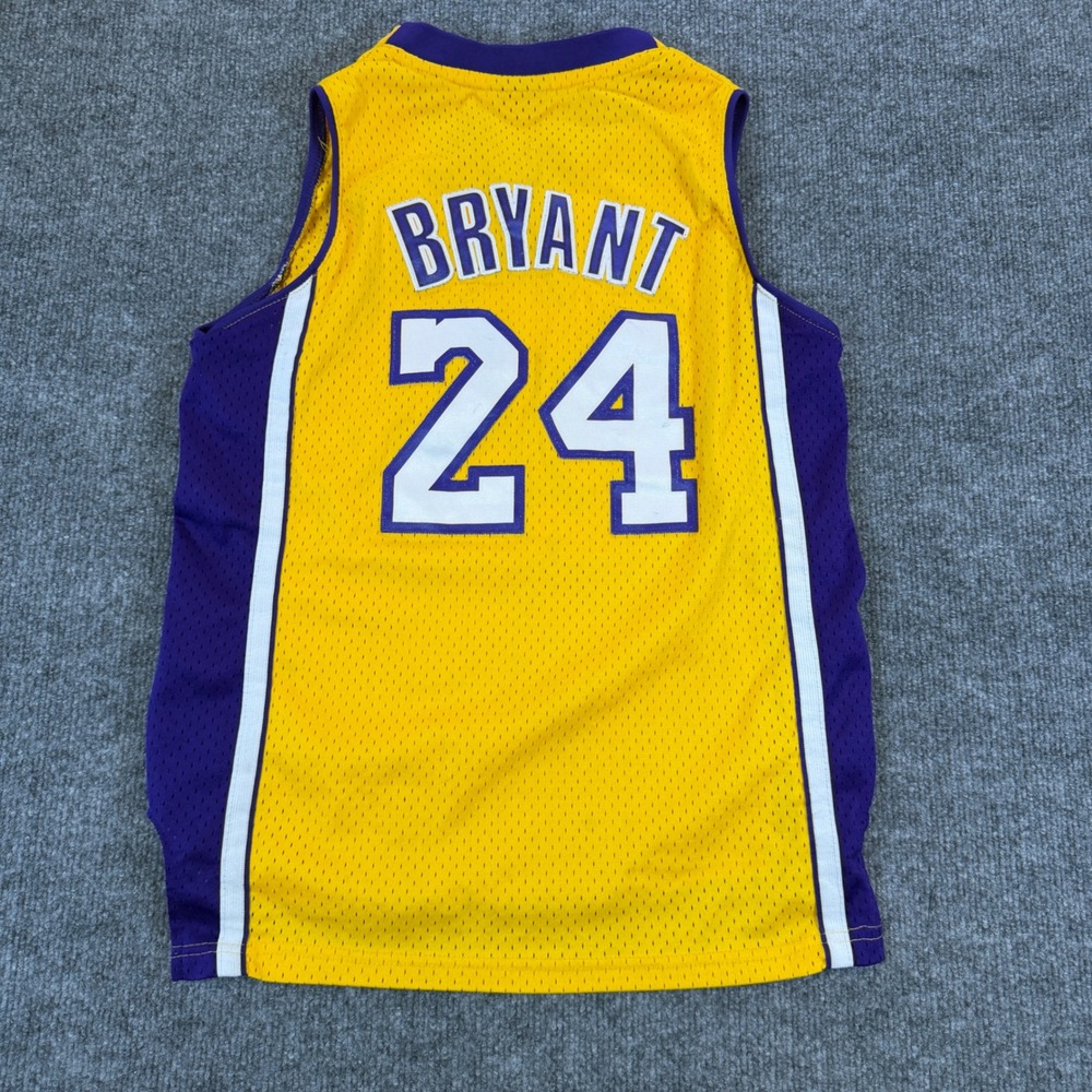 Adidas Kobe Bryant Lakers Jersey Yellow Youth Medium 24 NBA Basketball Stitched